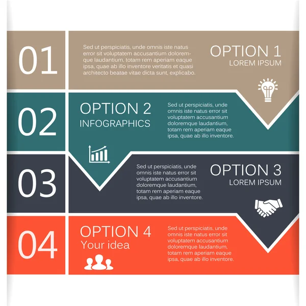 Flèches vectorielles lignes infographie. Modèle de diagramme, graphique, présentation et graphique. Concept d'entreprise avec 4 options, pièces, étapes ou processus. Contexte abstrait . — Image vectorielle