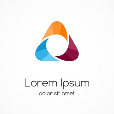 Renk logo şablonu. Üçgen işaretini.