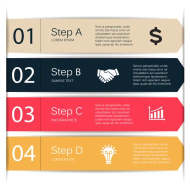 Vektör satırları okları Infographic, diyagram, grafik.