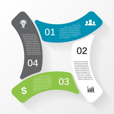 İş daire Infographic, diyagram seçenekleri ile