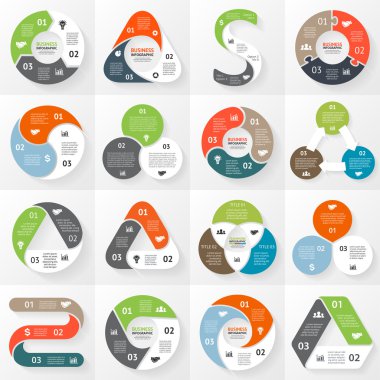 İş daire Infographic, diyagram seçenekleri ile