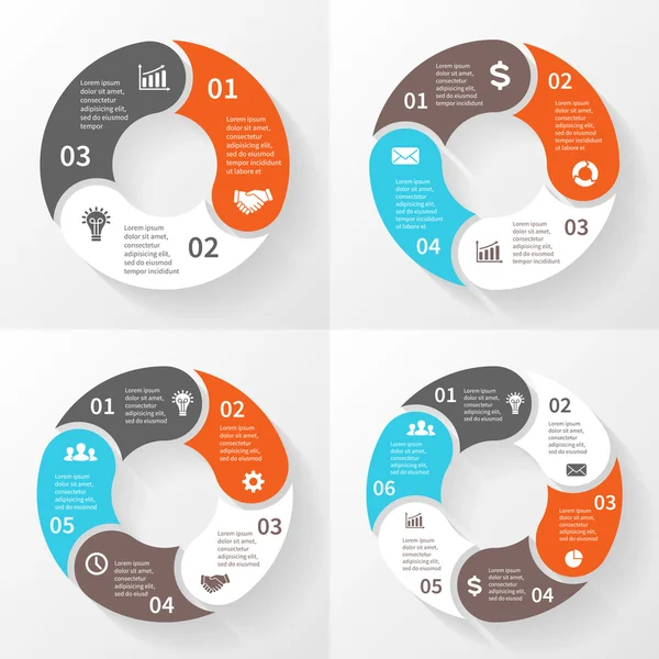 İş daire Infographic, diyagram seçenekleri ile