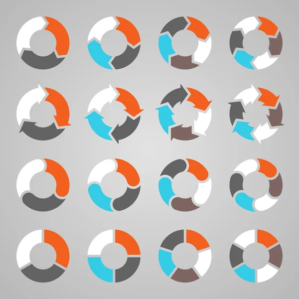 Flèches de cercle pour infographie, diagramme, graphique — Image vectorielle