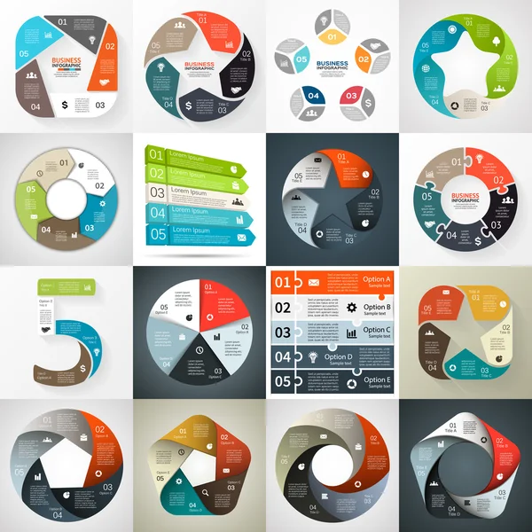 Zakelijke cirkel infographic, diagram met opties — Stockvector