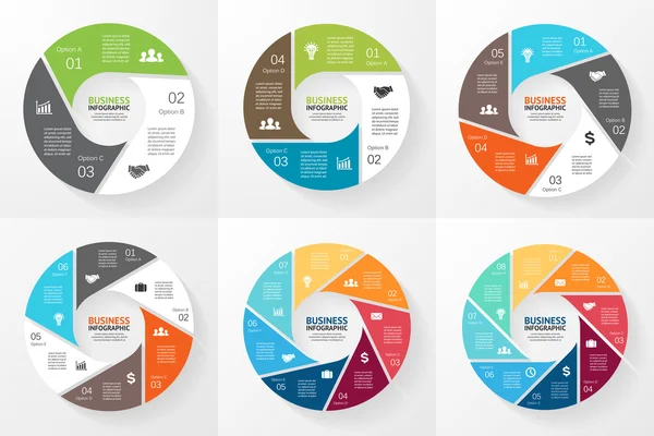 Infográfico de círculo de negócios, diagrama com opções — Vetor de Stock