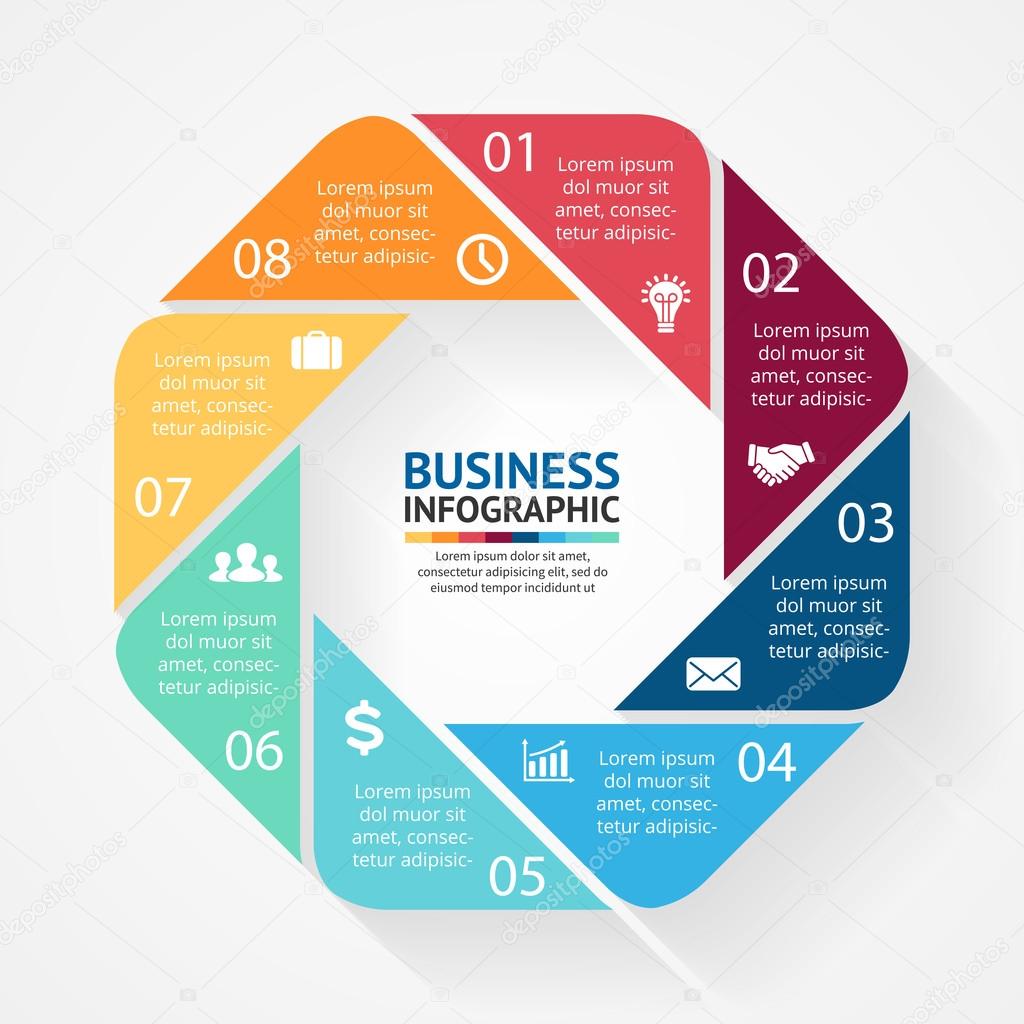 Business circle infographic, diagram with options