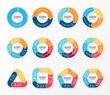 Daire okları infographics, diyagram, grafik.