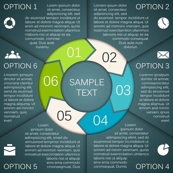 Cirkel pijlen infographics, diagram, grafiek. — Stockvector