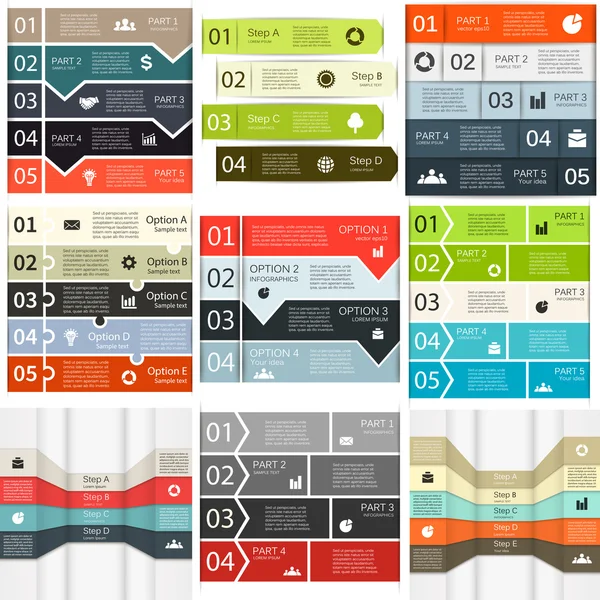 Vektör satırları infographics set.