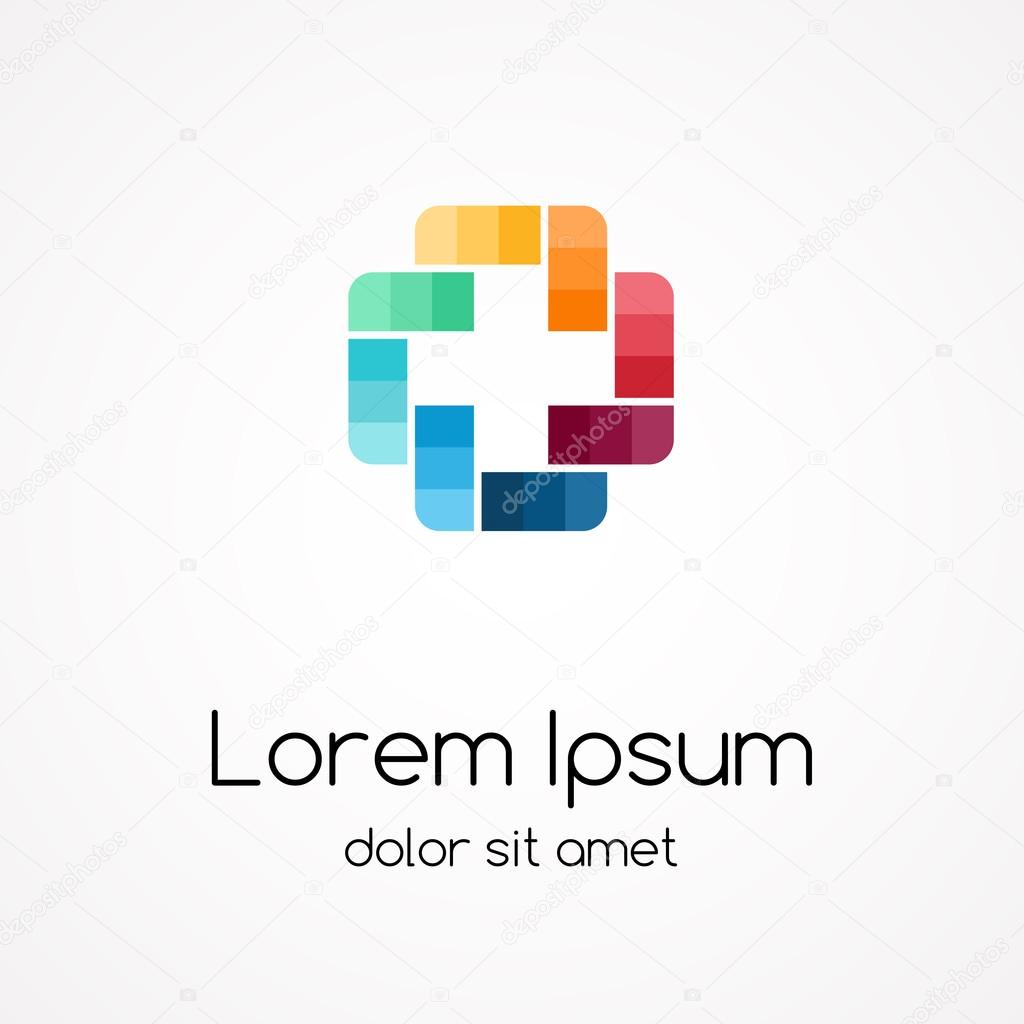 Modern vector creative abstract plus symbol logotype
