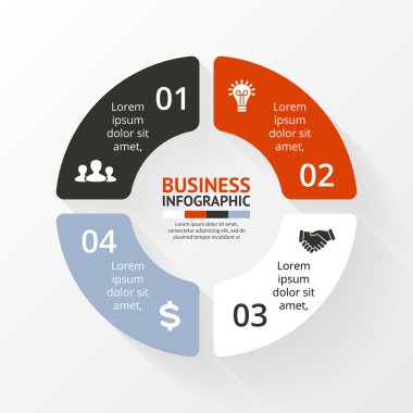 Daire Infographic. Diyagramı, grafik, tanıtım.