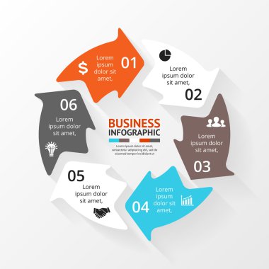 Daire okları Infographic. Diyagram, grafik.