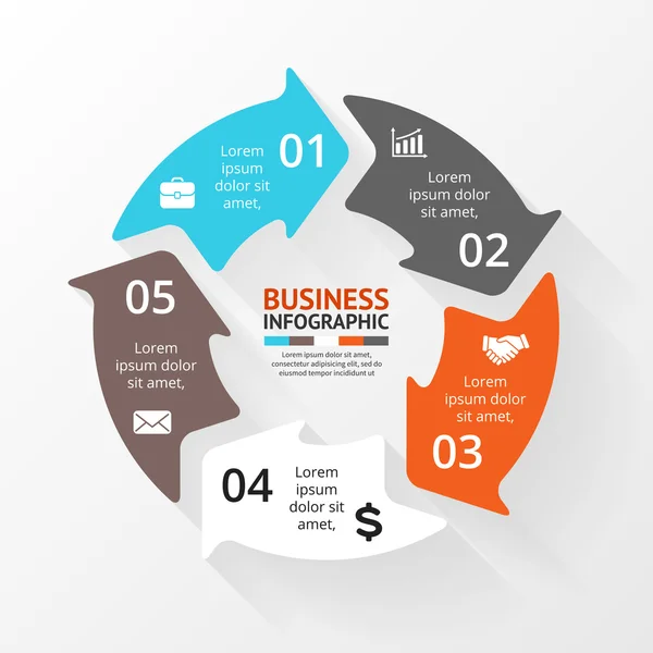 Cirkel pijlen infographic. Diagram, grafiek. — Stockvector