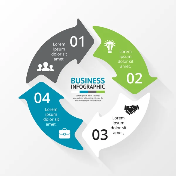 Cirkel pijlen infographic. Diagram, grafiek. — Stockvector