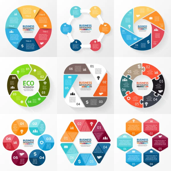 Infográfico de círculo. Diagrama, gráfico, apresentação . — Vetor de Stock