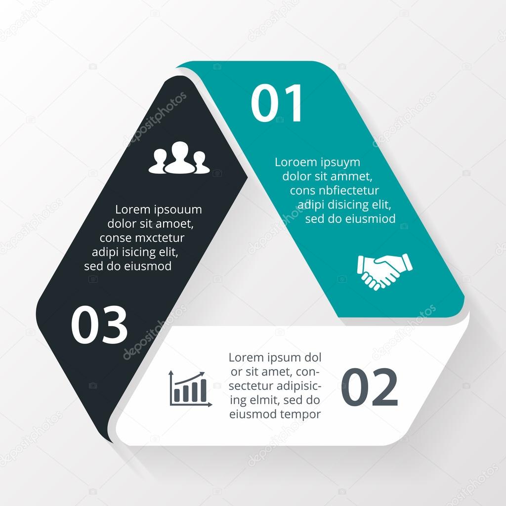 Triangle infographic. Diagram, graph, presentation.