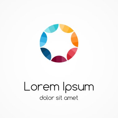 Daire logo şablonu. Soyut işaret, sembol.