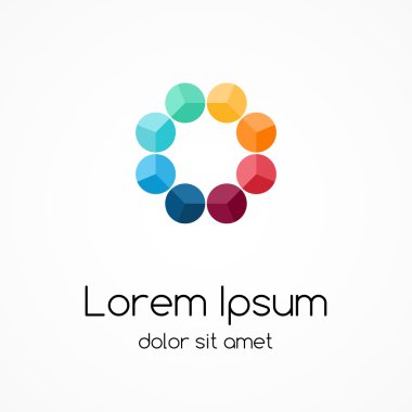 Daire logo şablonu. Soyut işaret, sembol.