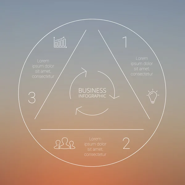 Circle ligne infographie, graphique, diagramme. Fond vectoriel flou . — Image vectorielle