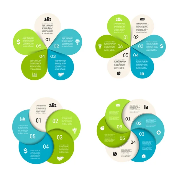 Conjunto de infografías de círculo . — Vector de stock