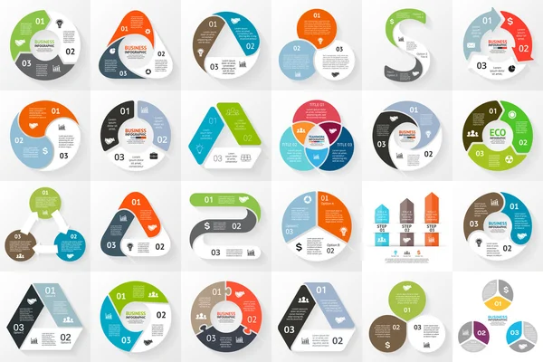 Conjunto de infográficos de setas de círculo . — Vetor de Stock