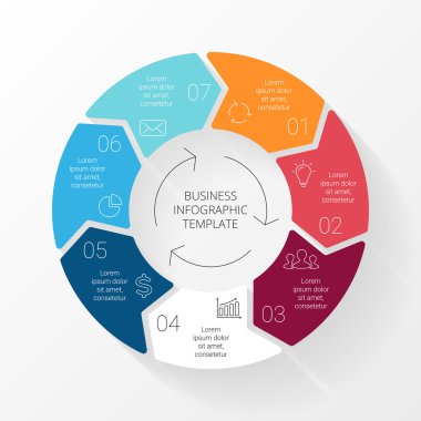 Çizgi daire okları Infographic