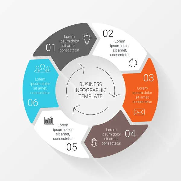 Ligne cercle flèches infographie — Image vectorielle