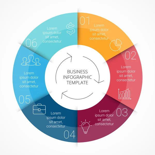 Infografía de la línea circular — Vector de stock