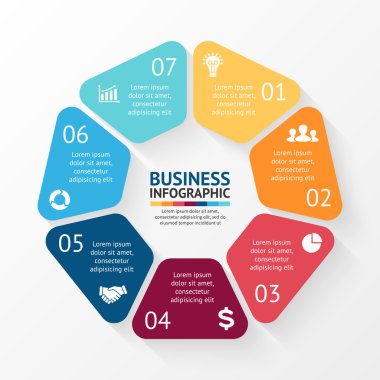 Daire Infographic şablonu.