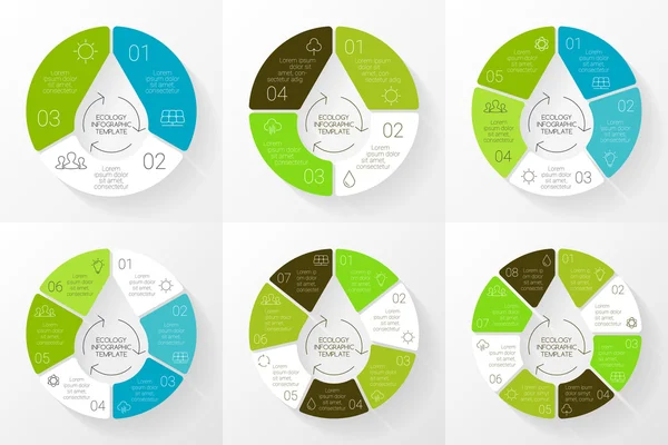 Linearer Kreis Ökoinfografik. — Stockvektor