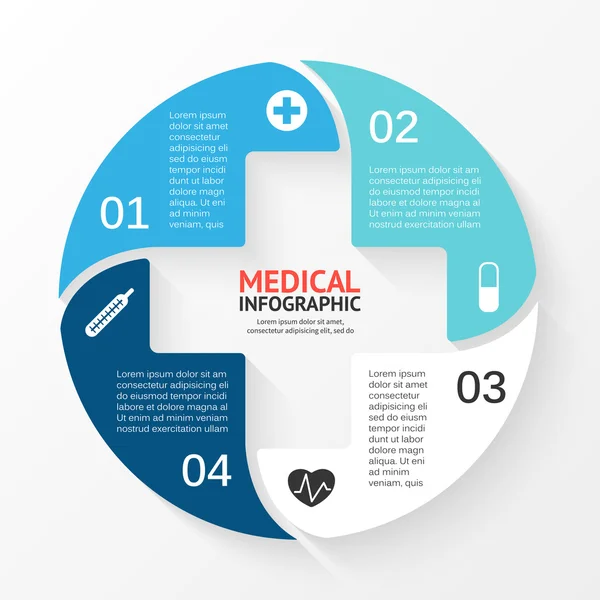 Cirkel plusteken infographic. — Stockvector