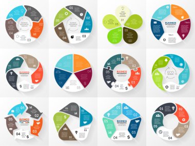 Vektör daire okları Infographic. Döngü diyagramı, grafik, sunum ve yuvarlak grafik şablonu. 5 eşit seçenekleri, parçalar, adımları veya işlemler ile iş kavramı. Arka plan.