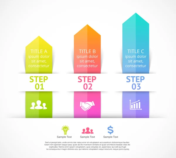 Vector pijlen infographic. Sjabloon voor diagram-, grafiek-, presentatie- en grafiek. Bedrijfsconcept met 3 opties, onderdelen, stappen of processen. Abstracte achtergrond. — Stockvector