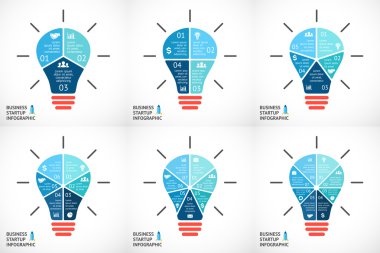 ışık bubles infographics seti.