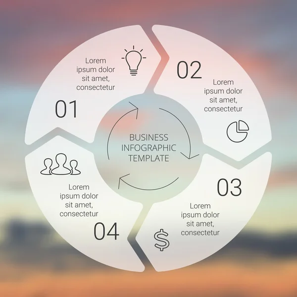 Infográfico de setas de linha de círculo . — Vetor de Stock