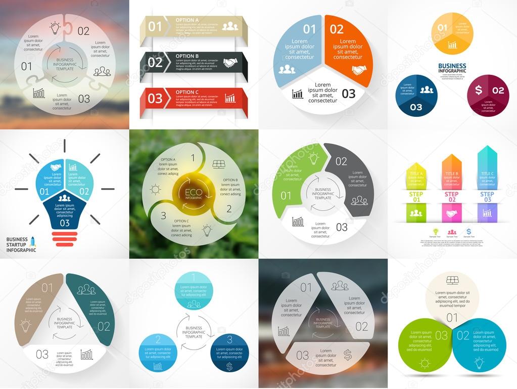 Vector circle infographic. Template for cycle diagram, graph, presentation and round chart. Business concept with 3 options, parts, steps or processes. Data visualization. 