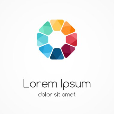 logo şablonu. Modern vektör soyut daire yaratıcı işareti veya simge. geometrik tasarım öğesi