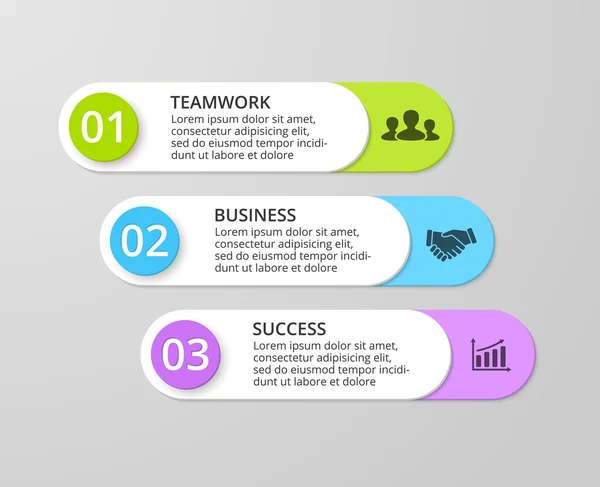 Vector vita linjer pilar infographic. Mall för diagram, diagram, presentation och diagram. Start affärsidé med 3 alternativ, delar, steg eller processer. Datavisualisering. — Stock vektor