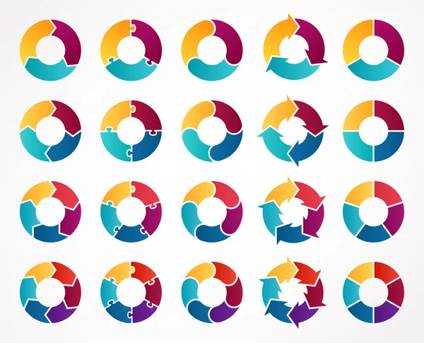 Koło wektora infographic strzałki. Szablon diagram cyklu, wykres, prezentacji i cały wykres. Koncepcja Biznesowa z 3, 4, 5, 6 opcji, części, czynności lub procesów. Strzała znak. Ilustracja Stockowa