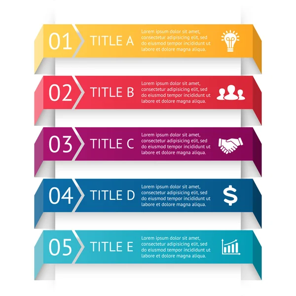 Vector pijlen infographic. Sjabloon voor diagram-, grafiek-, presentatie- en grafiek. Businessconcept met 5 opties, onderdelen, stappen of processen. Abstracte achtergrond. — Stockvector