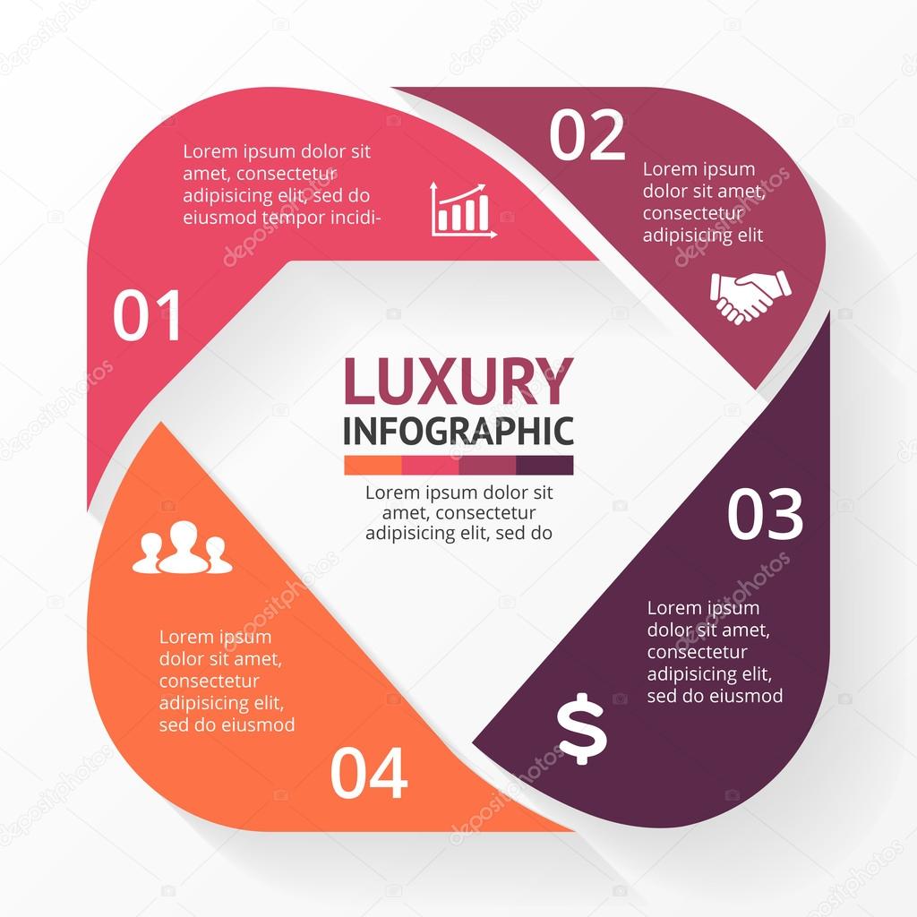 Lluxury fashion brilliant infographic. Template for jewerly diagram, graph, diamond presentation and crystal chart. Emerald concept with 4 options, parts, steps or processes.