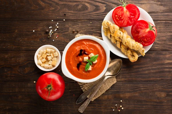 Sopa de pimiento rojo de tomate — Foto de Stock