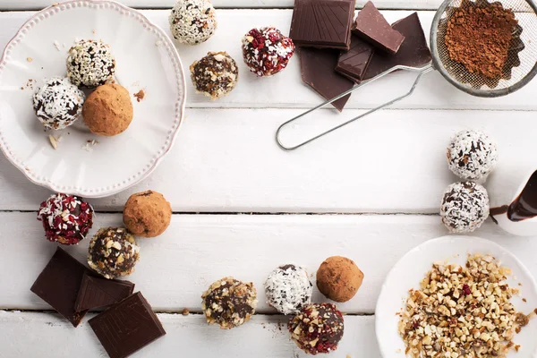 Palline di cioccolato fatte in casa — Foto Stock