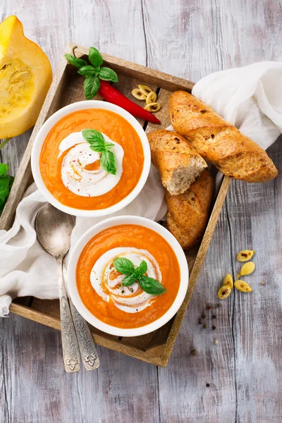 Pumpkin cream soup — Stock Photo, Image