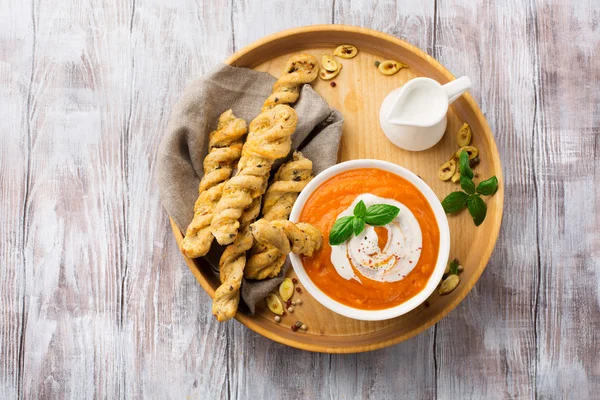 Pumpkin cream soup — Stock Photo, Image