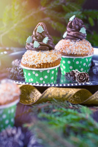 Weihnachten Vanille Cupcakes — Stockfoto