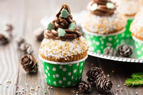 Wanilia Christmas Cupcakes — Zdjęcie stockowe