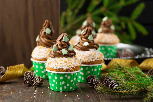 Weihnachten Vanille Cupcakes — Stockfoto