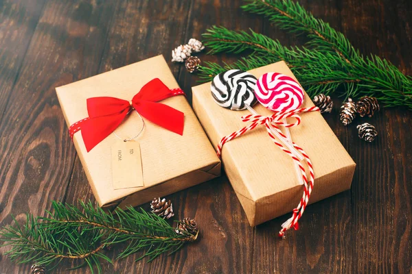 Ręcznie robione prezenty świąteczne — Zdjęcie stockowe