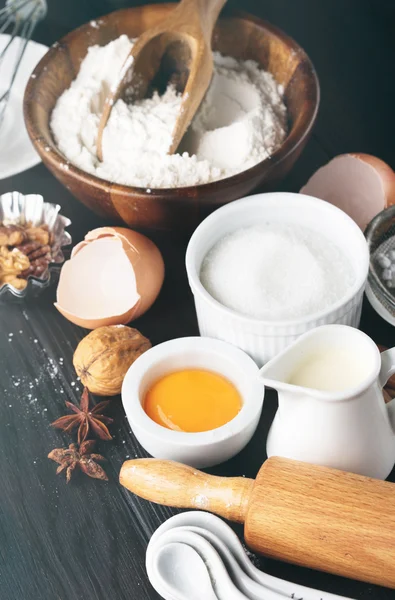 Bakning ingredienser för Julbakelse — Stockfoto